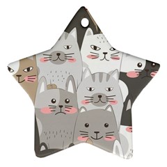 Cute Cats Seamless Pattern Ornament (Star)