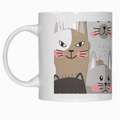 Cute Cats Seamless Pattern White Mug