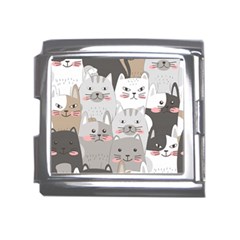 Cute Cats Seamless Pattern Mega Link Italian Charm (18mm)