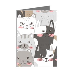 Cute Cats Seamless Pattern Mini Greeting Card