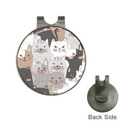 Cute Cats Seamless Pattern Hat Clips with Golf Markers