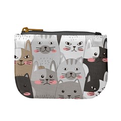 Cute Cats Seamless Pattern Mini Coin Purse