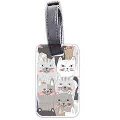 Cute Cats Seamless Pattern Luggage Tag (two sides)