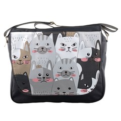 Cute Cats Seamless Pattern Messenger Bag