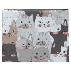 Cute Cats Seamless Pattern Cosmetic Bag (XXXL)