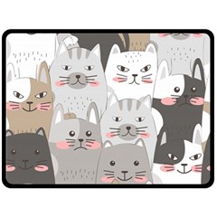 Cute Cats Seamless Pattern Two Sides Fleece Blanket (Large)