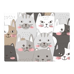 Cute Cats Seamless Pattern Two Sides Premium Plush Fleece Blanket (Mini)