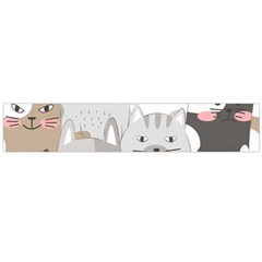 Cute Cats Seamless Pattern Large Premium Plush Fleece Scarf 