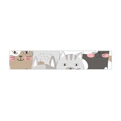 Cute Cats Seamless Pattern Premium Plush Fleece Scarf (Mini)