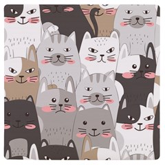 Cute Cats Seamless Pattern UV Print Square Tile Coaster 