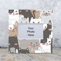 Cute Cats Seamless Pattern White Box Photo Frame 4  x 6 