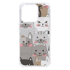 Cute Cats Seamless Pattern iPhone 14 Pro TPU UV Print Case