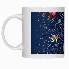 Cat-cosmos-cosmonaut-rocket White Mug by pakminggu