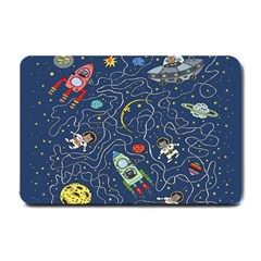 Cat-cosmos-cosmonaut-rocket Small Doormat by pakminggu