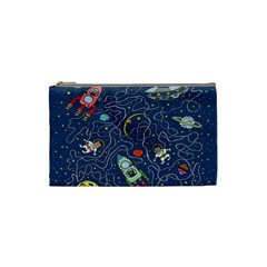 Cat-cosmos-cosmonaut-rocket Cosmetic Bag (small) by pakminggu