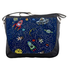 Cat-cosmos-cosmonaut-rocket Messenger Bag