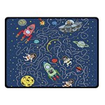 Cat-cosmos-cosmonaut-rocket Two Sides Fleece Blanket (Small) 45 x34  Blanket Front