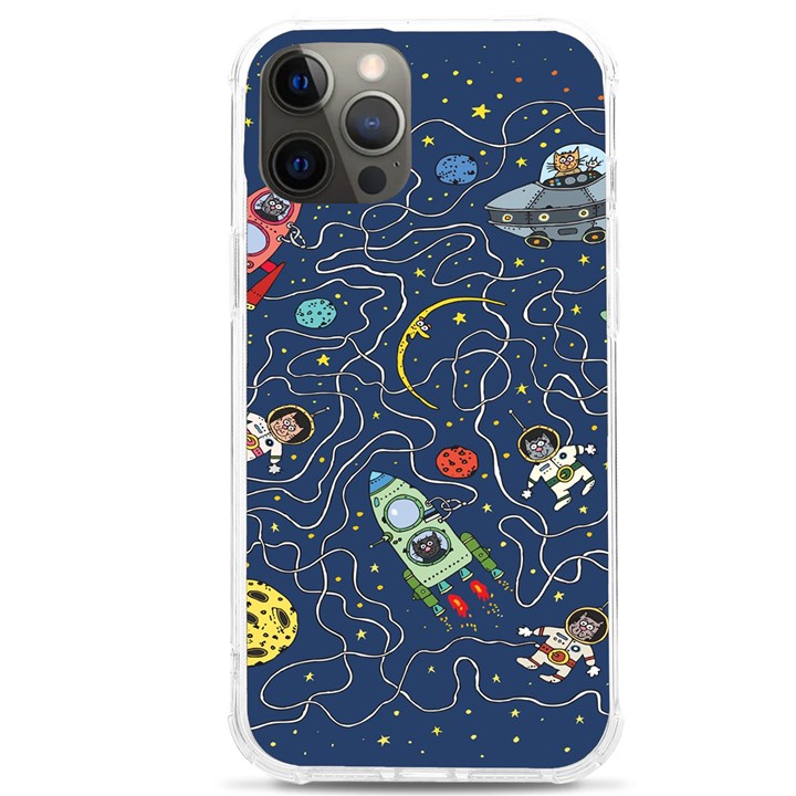 Cat-cosmos-cosmonaut-rocket iPhone 12 Pro max TPU UV Print Case