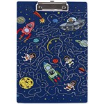 Cat-cosmos-cosmonaut-rocket A4 Acrylic Clipboard Front