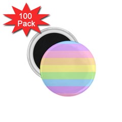 Cute Pastel Rainbow Striped Pattern 1.75  Magnets (100 pack) 