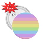 Cute Pastel Rainbow Striped Pattern 2.25  Buttons (10 pack)  Front