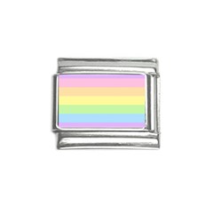 Cute Pastel Rainbow Striped Pattern Italian Charm (9mm)