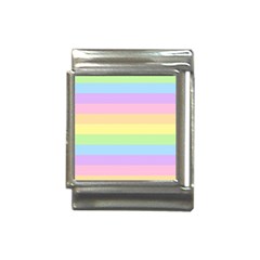 Cute Pastel Rainbow Striped Pattern Italian Charm (13mm)