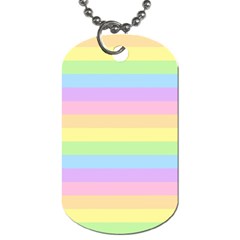 Cute Pastel Rainbow Striped Pattern Dog Tag (Two Sides)