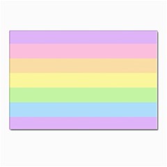 Cute Pastel Rainbow Striped Pattern Postcards 5  x 7  (Pkg of 10)