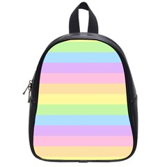 Cute Pastel Rainbow Striped Pattern School Bag (Small)