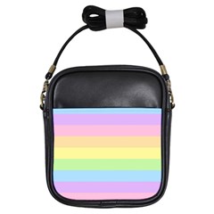 Cute Pastel Rainbow Striped Pattern Girls Sling Bag