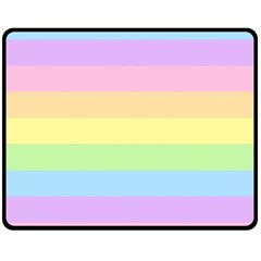 Cute Pastel Rainbow Striped Pattern Fleece Blanket (Medium)