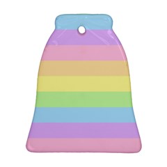 Cute Pastel Rainbow Striped Pattern Ornament (Bell)