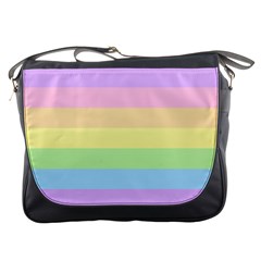 Cute Pastel Rainbow Striped Pattern Messenger Bag