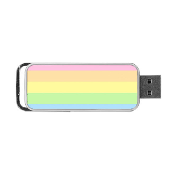 Cute Pastel Rainbow Striped Pattern Portable USB Flash (Two Sides)