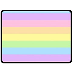 Cute Pastel Rainbow Striped Pattern Two Sides Fleece Blanket (Large)