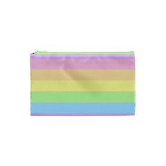 Cute Pastel Rainbow Striped Pattern Cosmetic Bag (XS)