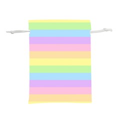 Cute Pastel Rainbow Striped Pattern Lightweight Drawstring Pouch (S)