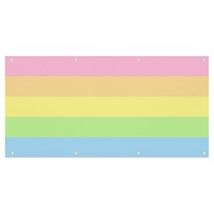 Cute Pastel Rainbow Striped Pattern Banner and Sign 8  x 4 