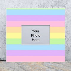 Cute Pastel Rainbow Striped Pattern White Wall Photo Frame 5  X 7  by pakminggu