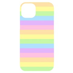 Cute Pastel Rainbow Striped Pattern iPhone 14 Plus Black UV Print Case