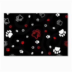 Art Pattern Traces Paw Postcards 5  X 7  (pkg Of 10) by pakminggu