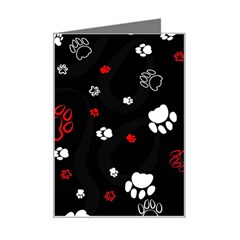 Art Pattern Traces Paw Mini Greeting Card by pakminggu