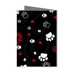 Art Pattern Traces Paw Mini Greeting Cards (pkg Of 8) by pakminggu