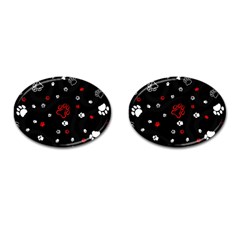 Art Pattern Traces Paw Cufflinks (oval) by pakminggu