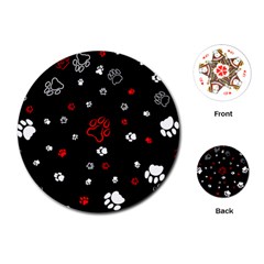 Art Pattern Traces Paw Playing Cards Single Design (round)