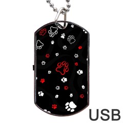 Art Pattern Traces Paw Dog Tag Usb Flash (two Sides) by pakminggu