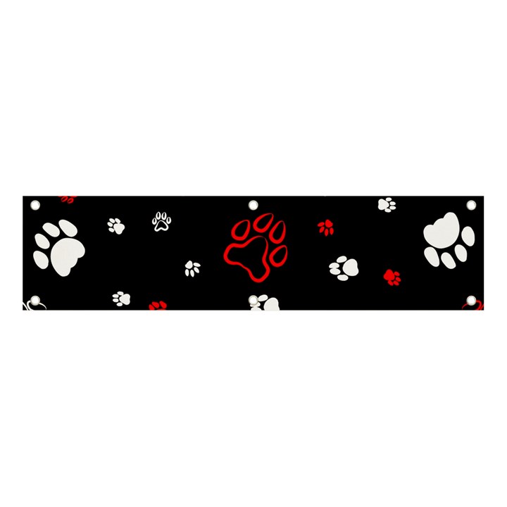 Art Pattern Traces Paw Banner and Sign 4  x 1 