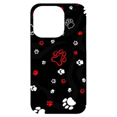 Art Pattern Traces Paw Iphone 14 Pro Black Uv Print Case by pakminggu