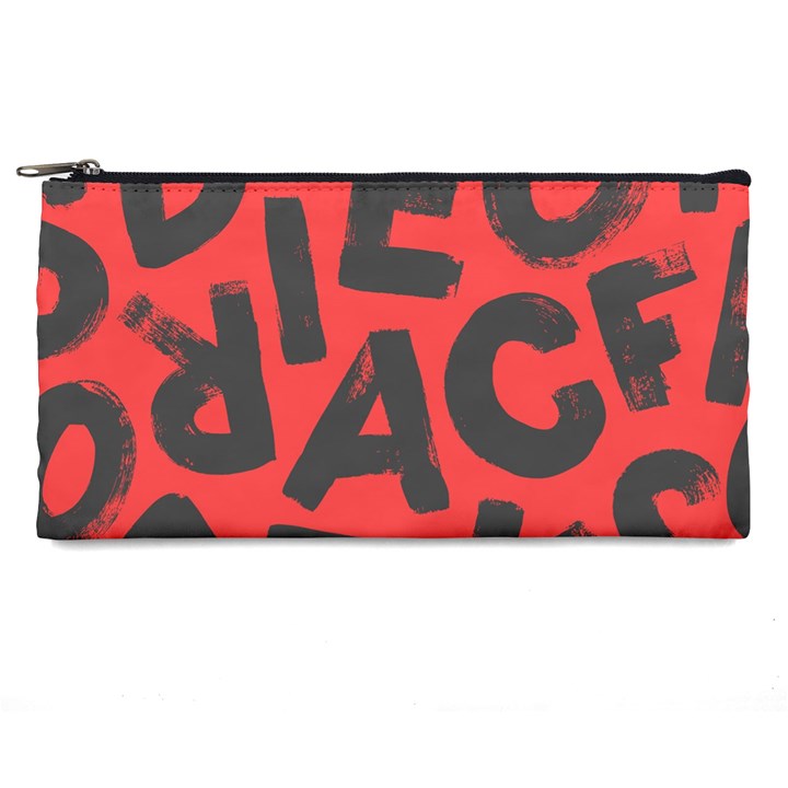 Letters Alphabet Typography Texture Pencil Case